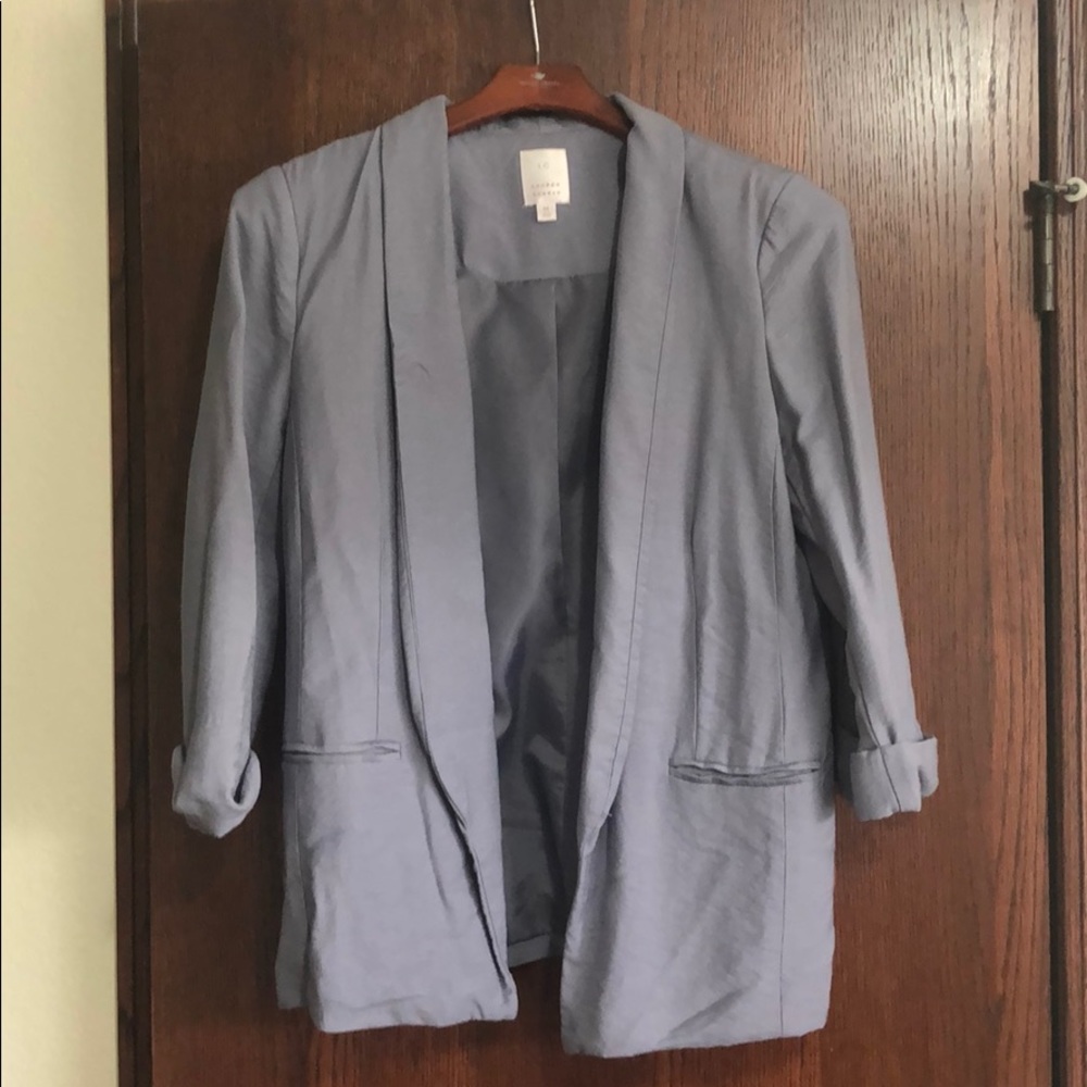 LC Lauren Conrad Light Blue Open Front Blazer